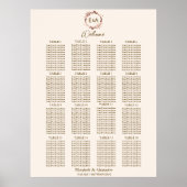 Monogramm Hochzeitskarte Schild mit Schild (Vorne)