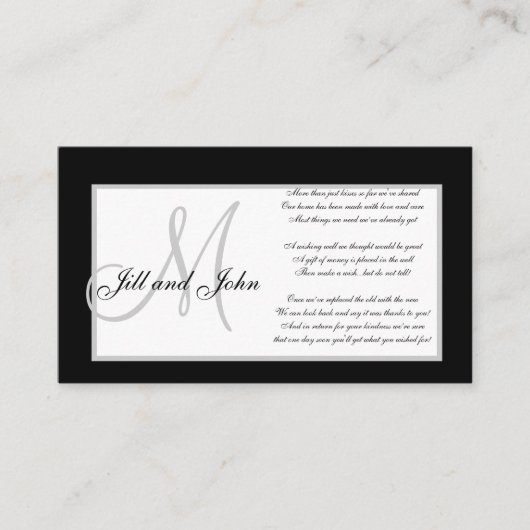 Monogramm Hochzeitskarten Begleitkarte (Vorderseite)