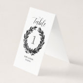 Monogramm Hochzeitskreide-Illustration-Tischnummer (Rückseite)