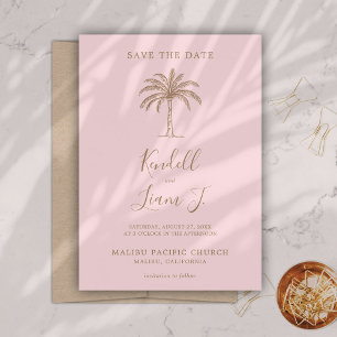 Monogramm Hochzeitslogo Palme Save-the-Date Karte