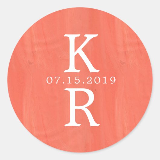 Monogramm Hochzeitsmonogramm Runder Aufkleber (Vorderseite)
