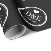 Monogramm Hochzeitspapier für Braut und Bräutigam Geschenkpapier (Rolleneckpunkt)