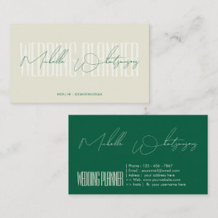 Monogramm HOCHZEITSPLANER moderne Schrift Visitenkarte