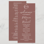 Monogramm Hochzeitsprogramm aus Terrakotta Programm (Vorne/Hinten)
