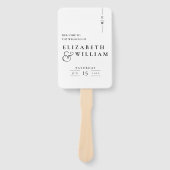 Monogramm-Hochzeitsprogramm für Schwarz und Weiß Fächer (Vorderseite)