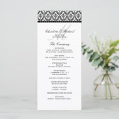 Monogramm-Hochzeitsprogramm für Schwarz-Weiß-Damas Programm (Stehend Vorderseite)