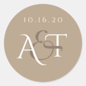 Monogramm-Hochzeitsstift Runder Aufkleber (Vorderseite)