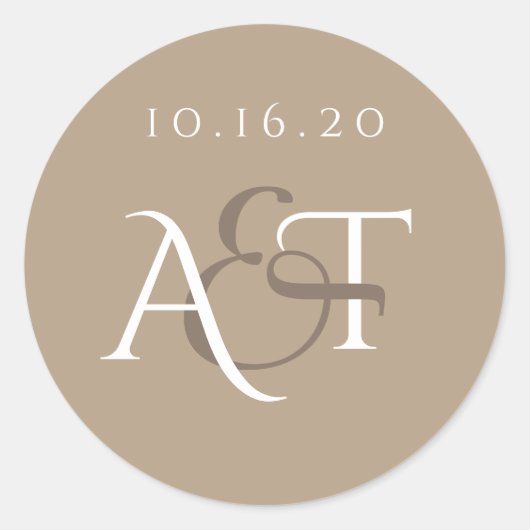 Monogramm-Hochzeitsstift Runder Aufkleber (Vorderseite)