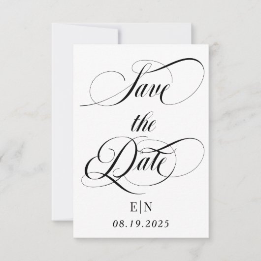 Monogramm-Hochzeitsstift Save The Date (Vorderseite)
