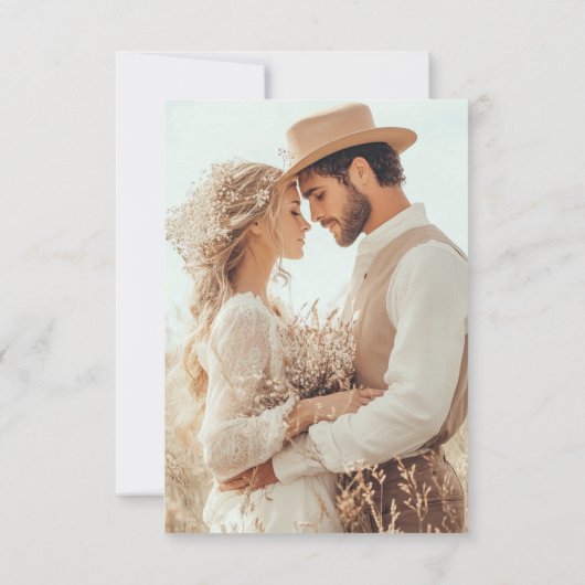 Monogramm-Hochzeitsstift Save The Date (Rückseite)