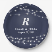 Monogramm-Hochzeitstag Personalisiert Pappteller (Vorderseite)