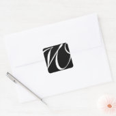 Monogramm-Hochzeitsticker Quadratischer Aufkleber (Umschlag)