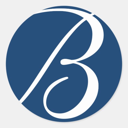 Monogramm-Hochzeitsticker Runder Aufkleber (Vorderseite)