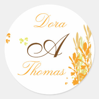 Monogramm Hochzeitsticker Runder Aufkleber