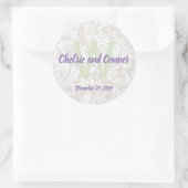 Monogramm-Hochzeitsticker und -Umschlag Aufkleber (Tasche)