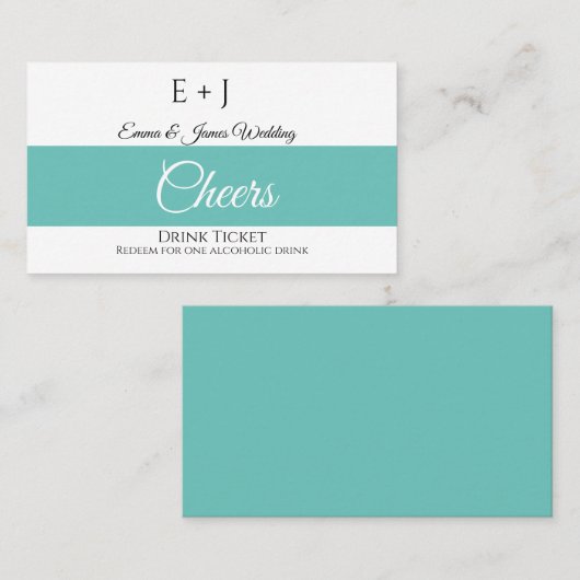 Monogramm Hochzeitsticket Visitenkarte (Vorne/Hinten)