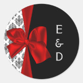 Monogramm-Hochzeitstitel Runder Aufkleber (Vorderseite)