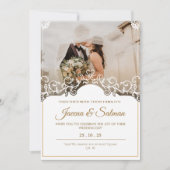 Monogramm Hochzeitsvorlage mit Foto Einladung (Vorderseite)