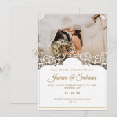 Monogramm Hochzeitsvorlage mit Foto Einladung (Vorne/Hinten)