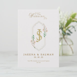 Monogramm-Hochzeitsvorlage zum Ausdrucken Einladung