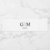 Monogramm Hochzeitswasser-Flaschenetiketten Hochze Wasserflaschenetikett (Einzelnes Label)