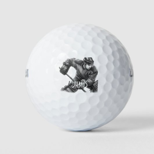 Monogramm Hockeyspieler Sport Golfball (Vorderseite)