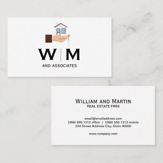 Monogramm | Holding House Visitenkarte (Vorne/Hinten)