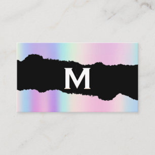 Monogramm Holografischer Gradient Riss-Effekt Visitenkarte