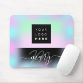 Monogramm Holograph Pink BLUE Mousepad (Mit Mouse)