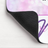 Monogramm Holograph Unicorn Pink mit dem Namen des Mousepad (Ecke)