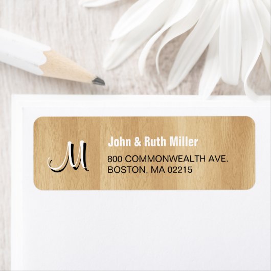 Monogramm Holz Rücksendeadresse 1 (Insitu)