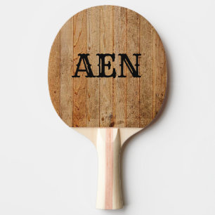 Monogramm Holz Rustikal Landhausstil Braun Schwarz Tischtennis Schläger
