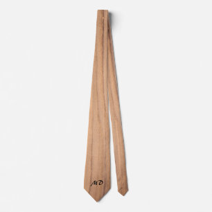 Monogramm-Holz-Schal hell Krawatte