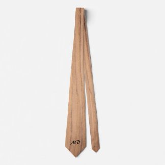 Monogramm-Holz-Schal hell Krawatte