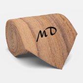 Monogramm-Holz-Schal hell Krawatte (Gerollt)