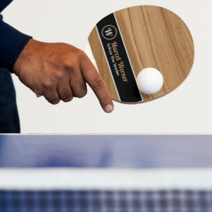 Monogramm Holz wie rustikal Tischtennis Schläger