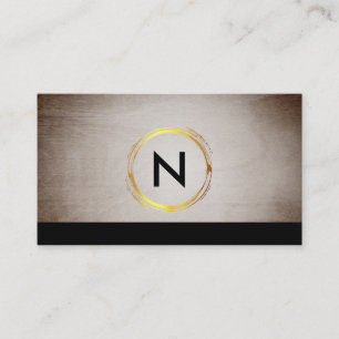 Monogramm-hölzerne Designer-Schwarz-Visitenkarte Visitenkarte