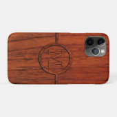 Monogramm-hölzerner Mahagonidruck Case-Mate iPhone Hülle (Rückseite (Horizontal))