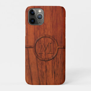 Monogramm-hölzerner Mahagonidruck Case-Mate iPhone Hülle