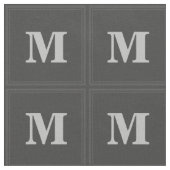 Monogramm-Holzkohlequadrate Stoff (Nahaufnahme)