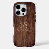 Monogramm Holzkörner aus Holz Personalisierter Nam Case-Mate iPhone Hülle (Rückseite)