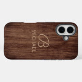 Monogramm Holzkörner aus Holz Personalisierter Nam Case-Mate iPhone Hülle (Rückseite (Horizontal))