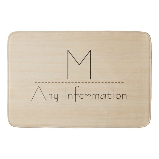 Monogramm Holzkörner Badematte (Vorderseite)