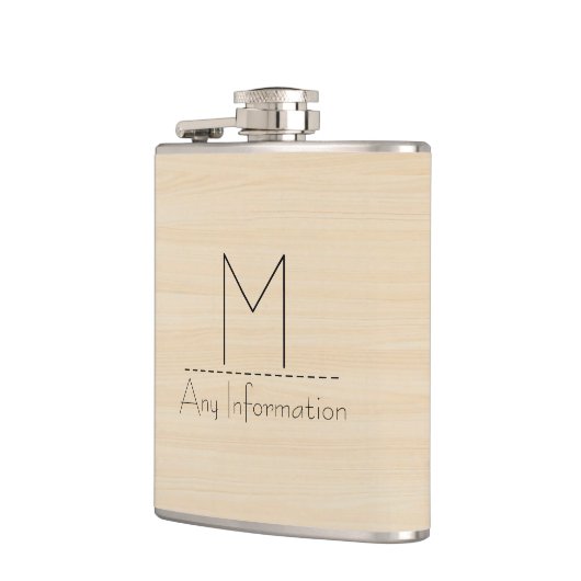 Monogramm Holzkörner Flachmann (Links)