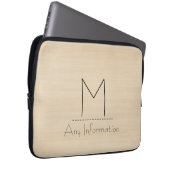 Monogramm Holzkörner Laptopschutzhülle (Vorne Rechts)