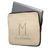 Monogramm Holzkörner Laptopschutzhülle (Vorderseite Links)