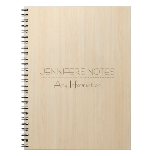 Monogramm Holzkörner Notizblock (Vorderseite)