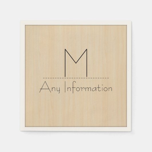 Monogramm Holzkörner Serviette (Vorderseite)