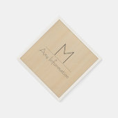 Monogramm Holzkörner Serviette (Ecke)
