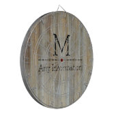 Monogramm Holzkörner-Textur #2 Dartscheibe (Vorderseite Links)